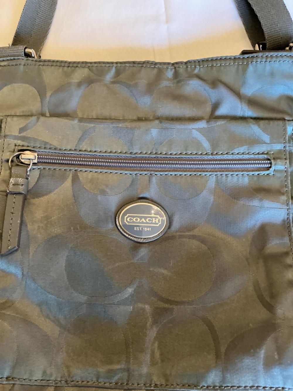 Coach Grey Nylon Messenger Crossbody Bag - Picture 2 of 8